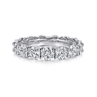 Basque - 14K White Gold Shared Prong Diamond Eternity Band