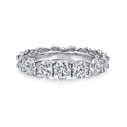 Basque - 14K White Gold Shared Prong Diamond Eternity Band
