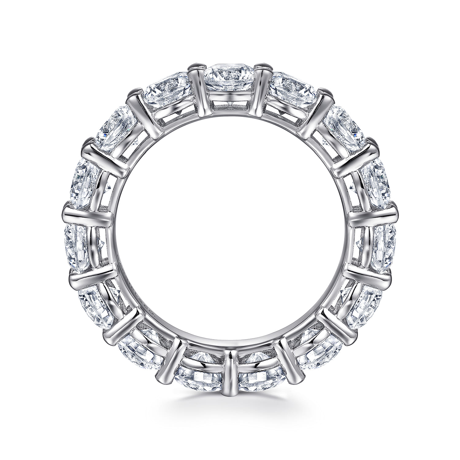 Eternity Band Wedding Ring in 14k White Gold with Round Natural Diamond at Gabriel & Co. - Shot 2