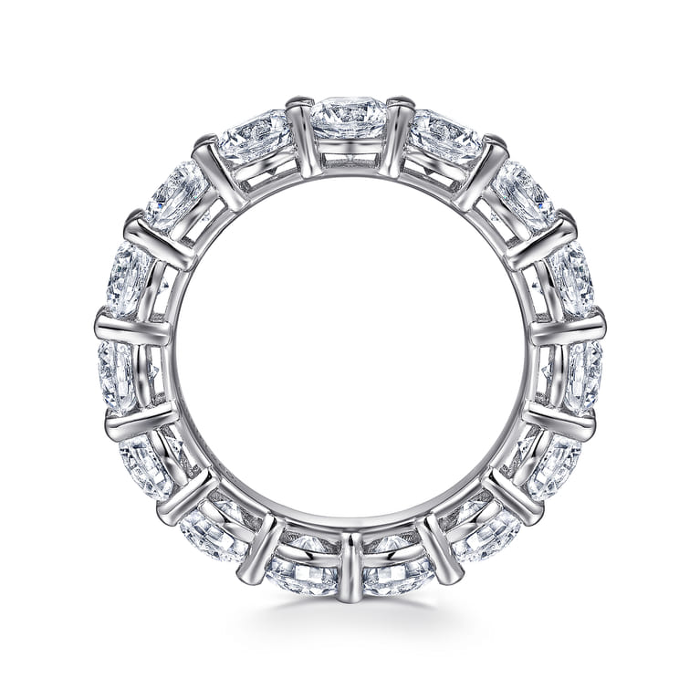 Eternity Band Wedding Ring in 14k White Gold with Round Natural Diamond at Gabriel & Co. - Shot 2