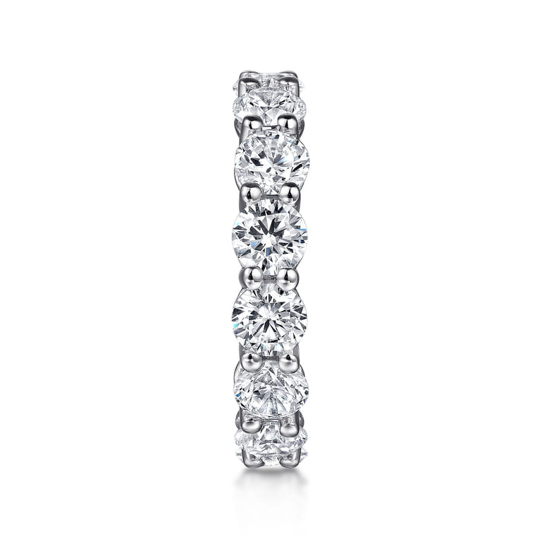 Eternity Band Wedding Ring in 14k White Gold with Round Natural Diamond at Gabriel & Co. - Shot 4