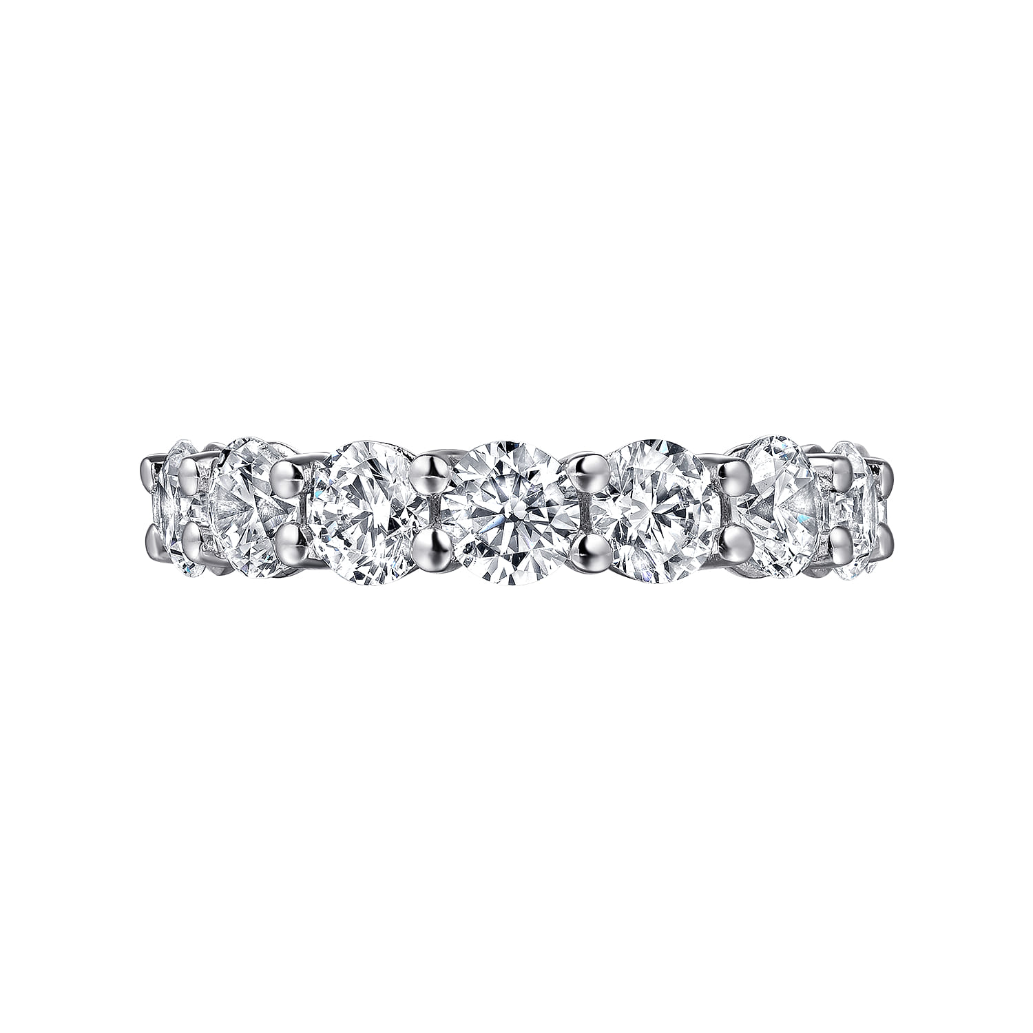 Eternity Band Wedding Ring in 14k White Gold with Round Natural Diamond at Gabriel & Co. - Shot 5