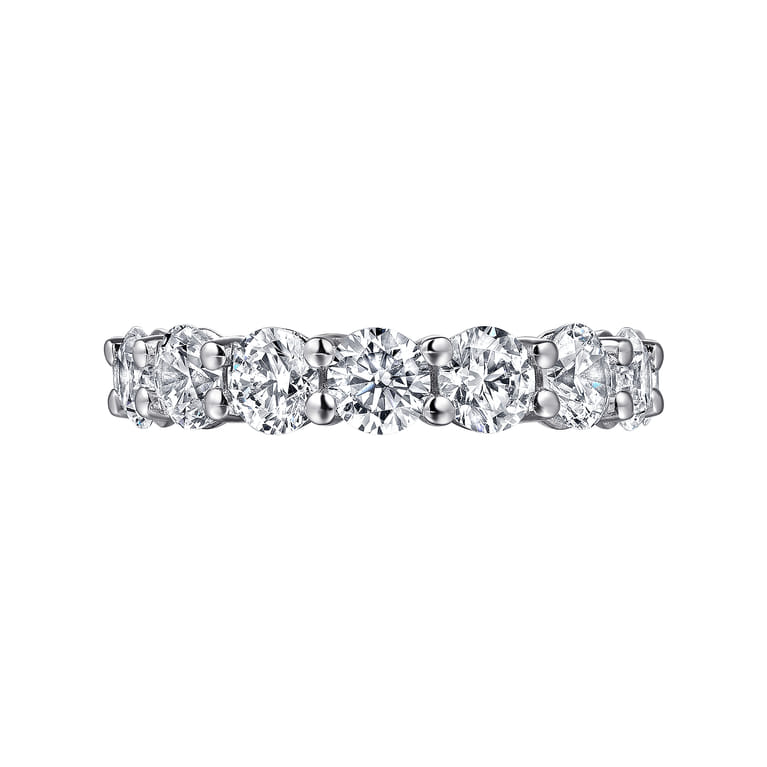 Eternity Band Wedding Ring in 14k White Gold with Round Natural Diamond at Gabriel & Co. - Shot 5