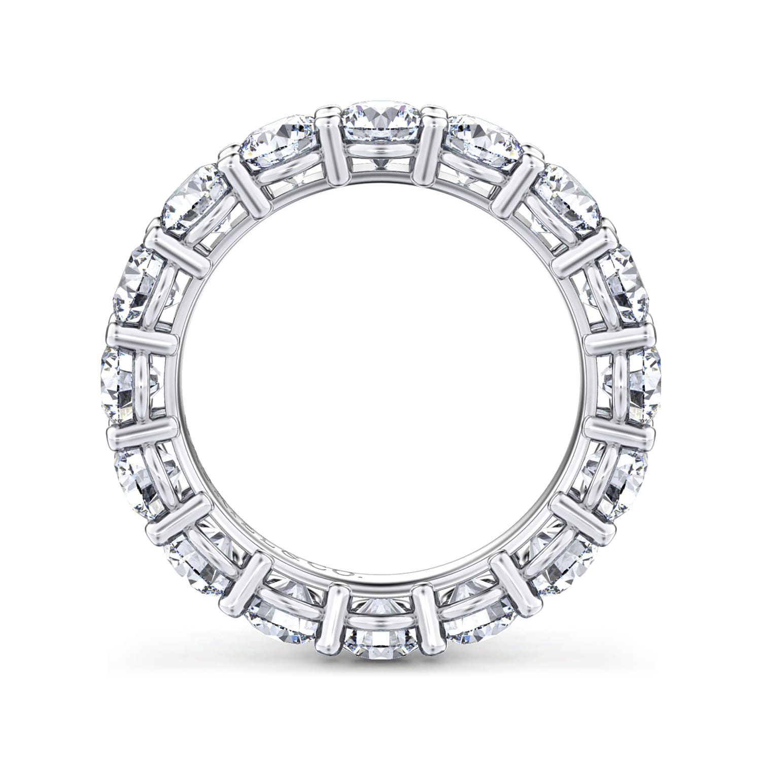 Eternity Band Wedding Ring in 14k White Gold with Round Natural Diamond at Gabriel & Co. - Shot 2