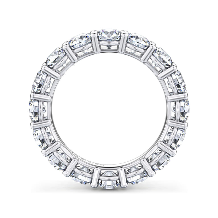 Eternity Band Wedding Ring in 14k White Gold with Round Natural Diamond at Gabriel & Co. - Shot 2