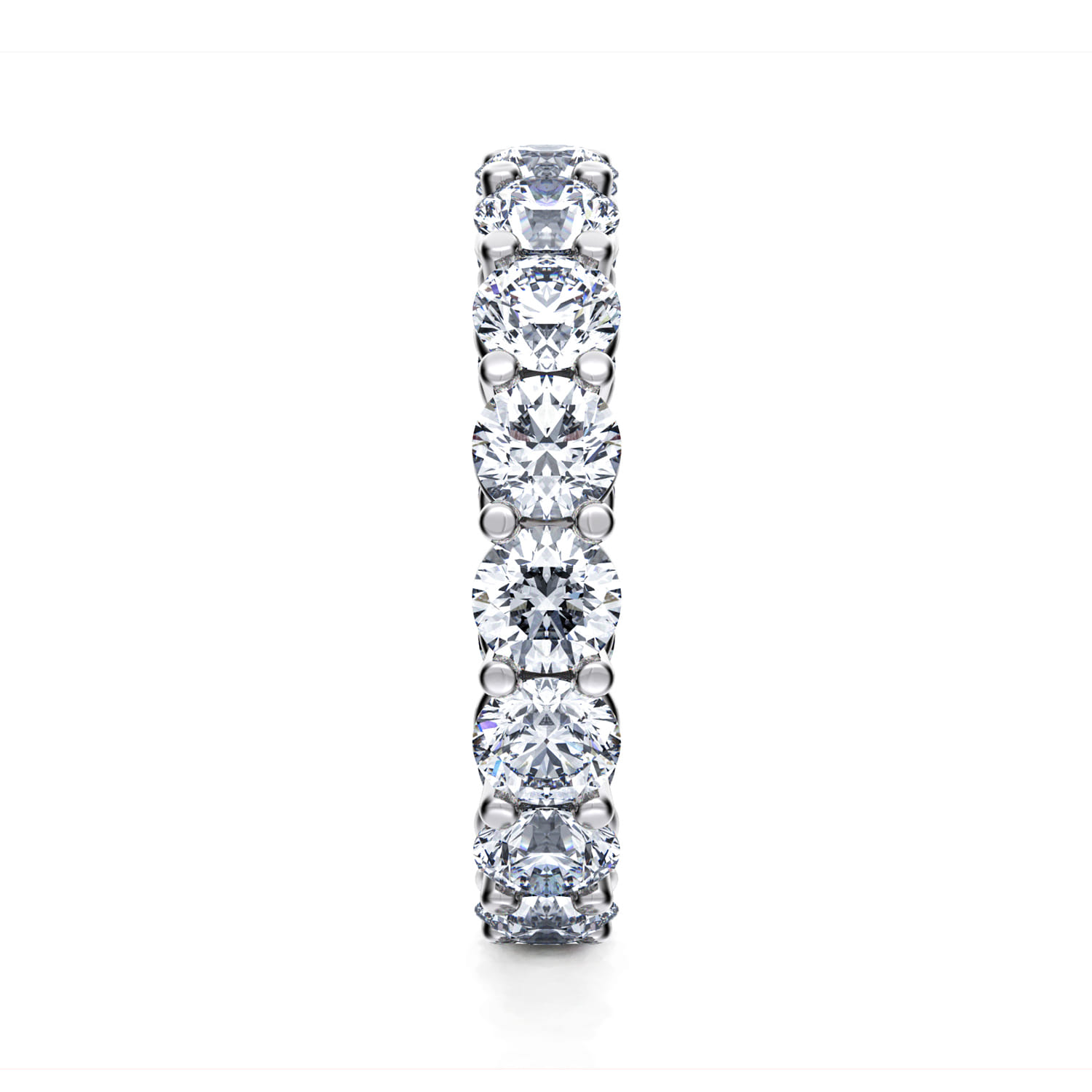 Eternity Band Wedding Ring in 14k White Gold with Round Natural Diamond at Gabriel & Co. - Shot 4