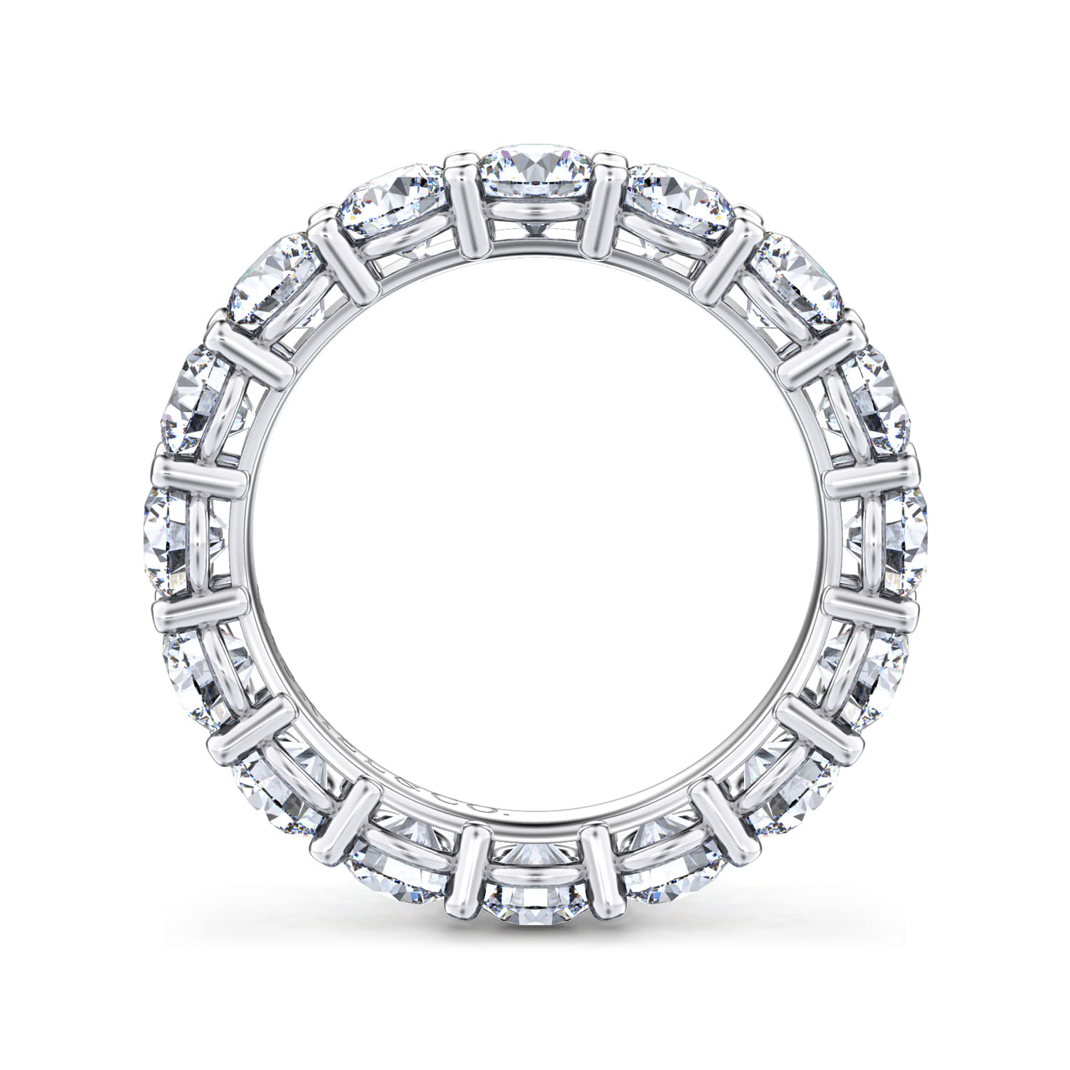 Eternity Band Wedding Ring in 14k White Gold with Round Natural Diamond at Gabriel & Co. - Shot 2
