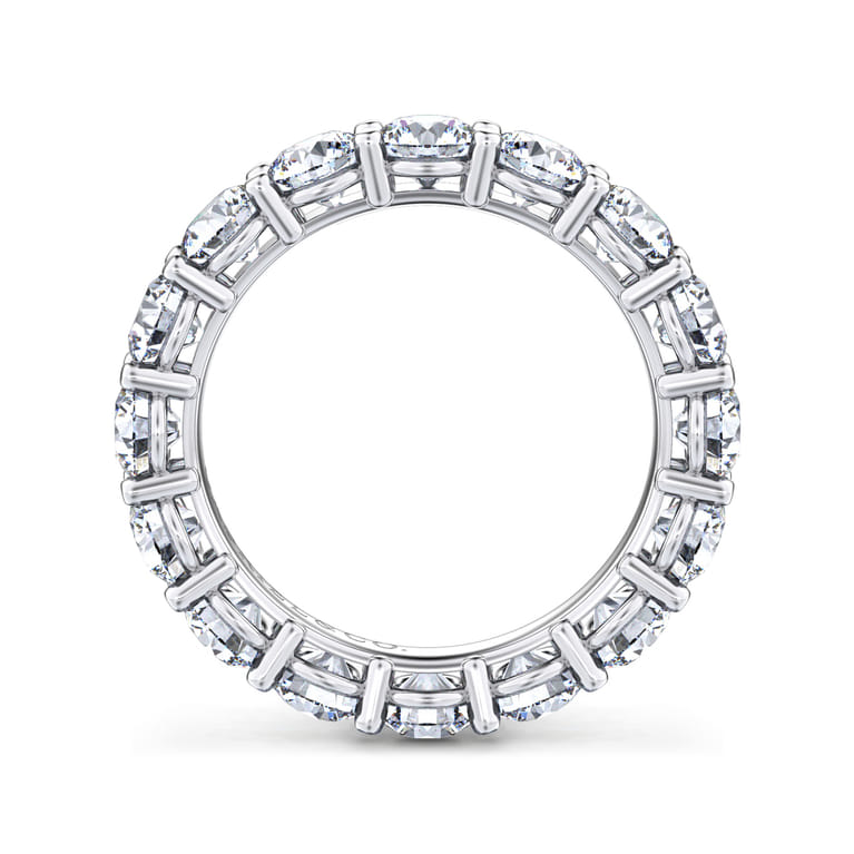 Eternity Band Wedding Ring in 14k White Gold with Round Natural Diamond at Gabriel & Co. - Shot 2