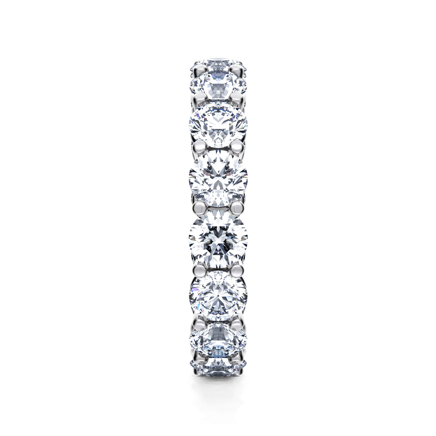 Eternity Band Wedding Ring in 14k White Gold with Round Natural Diamond at Gabriel & Co. - Shot 4