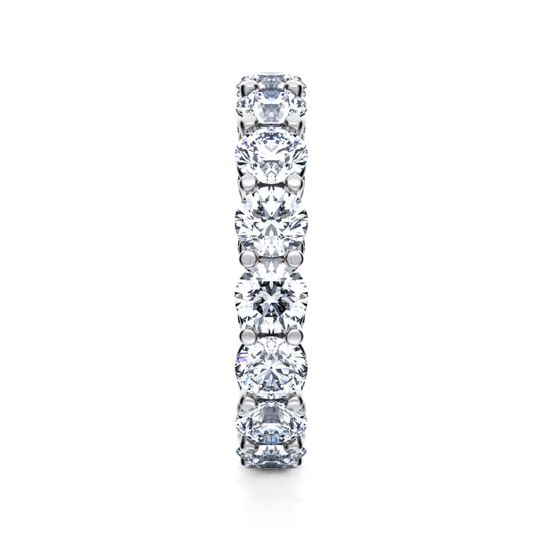 Eternity Band Wedding Ring in 14k White Gold with Round Natural Diamond at Gabriel & Co. - Shot 4