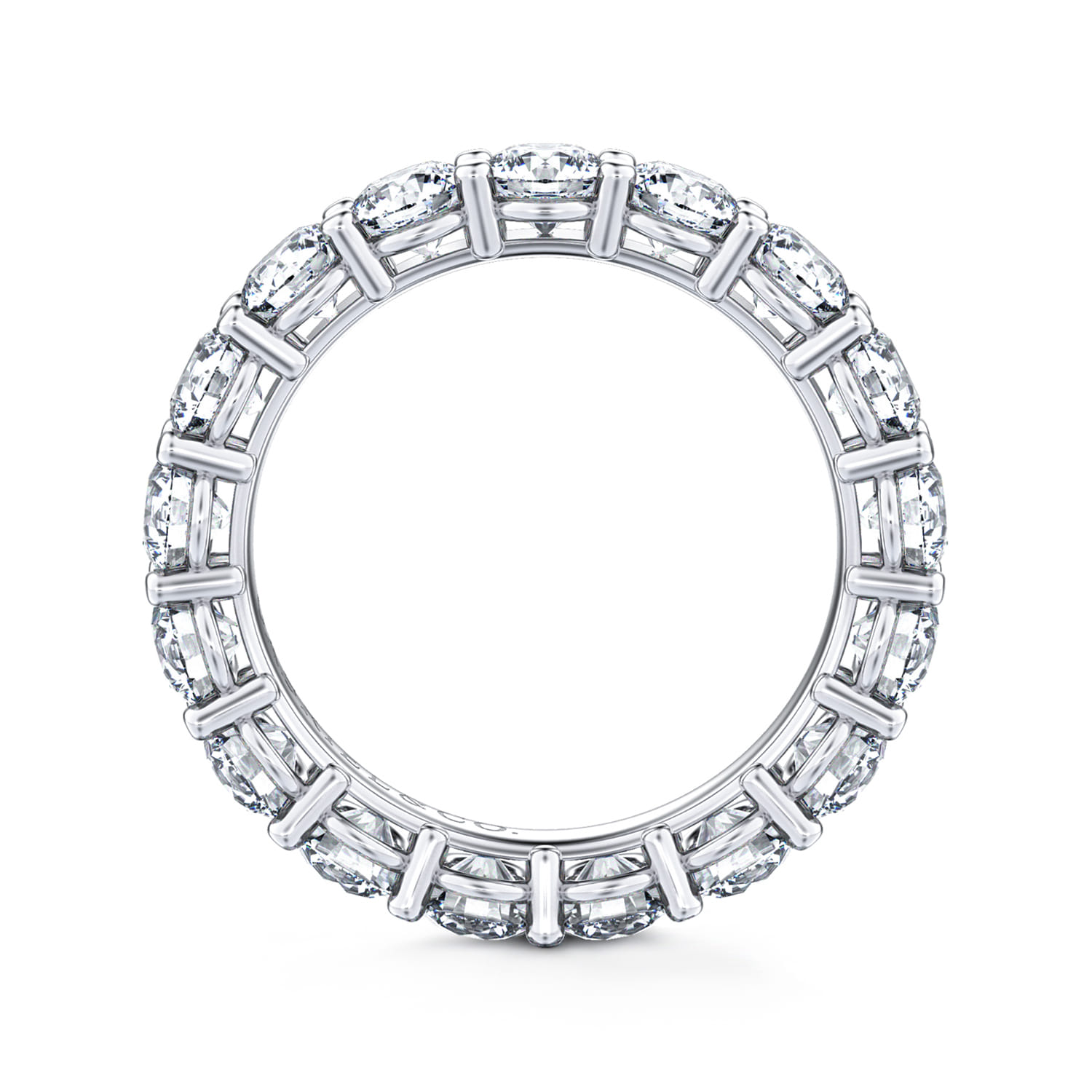 Eternity Band Wedding Ring in 14k White Gold with Round Natural Diamond at Gabriel & Co. - Shot 2