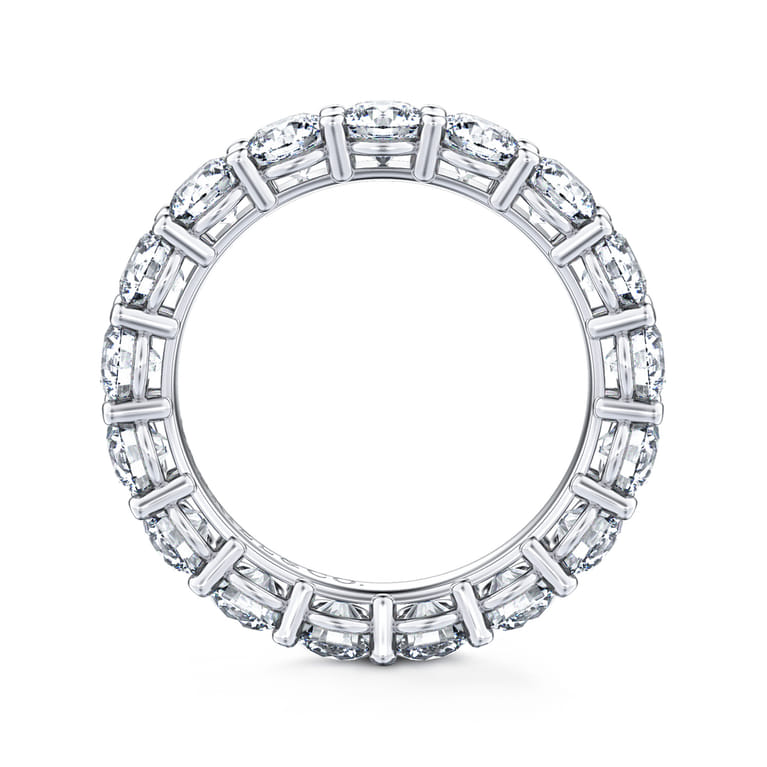 Eternity Band Wedding Ring in 14k White Gold with Round Natural Diamond at Gabriel & Co. - Shot 2
