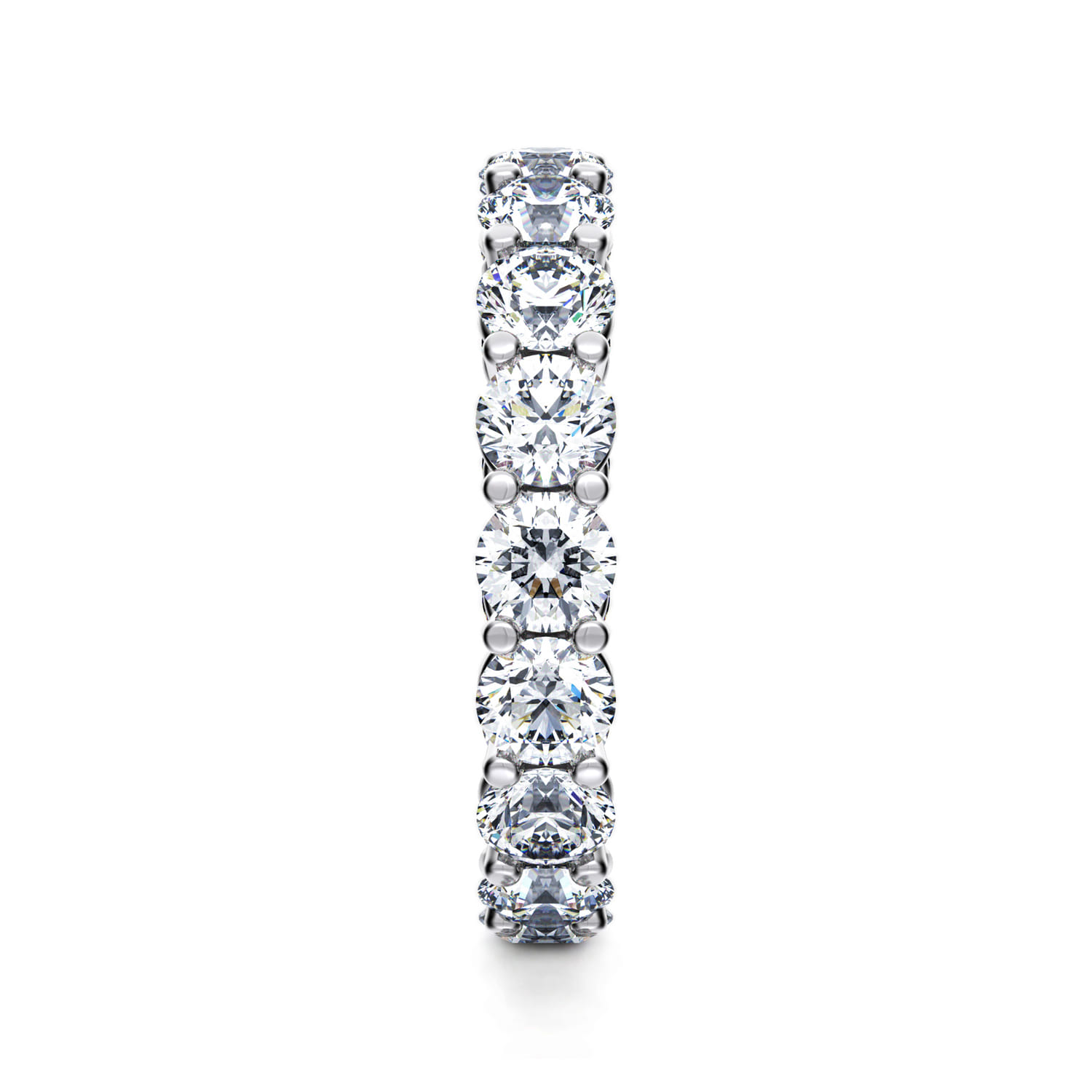 Eternity Band Wedding Ring in 14k White Gold with Round Natural Diamond at Gabriel & Co. - Shot 4