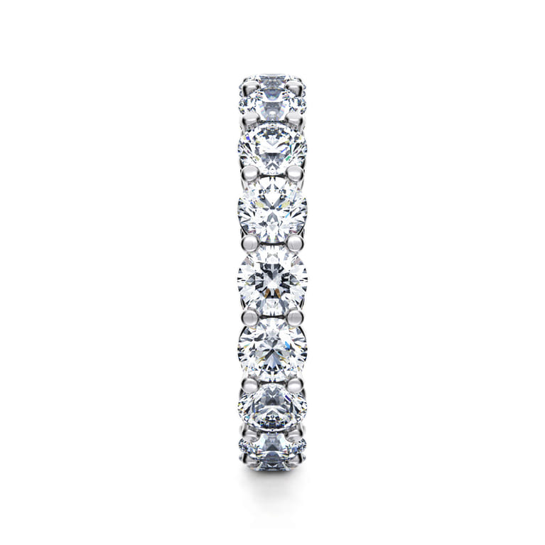Eternity Band Wedding Ring in 14k White Gold with Round Natural Diamond at Gabriel & Co. - Shot 4