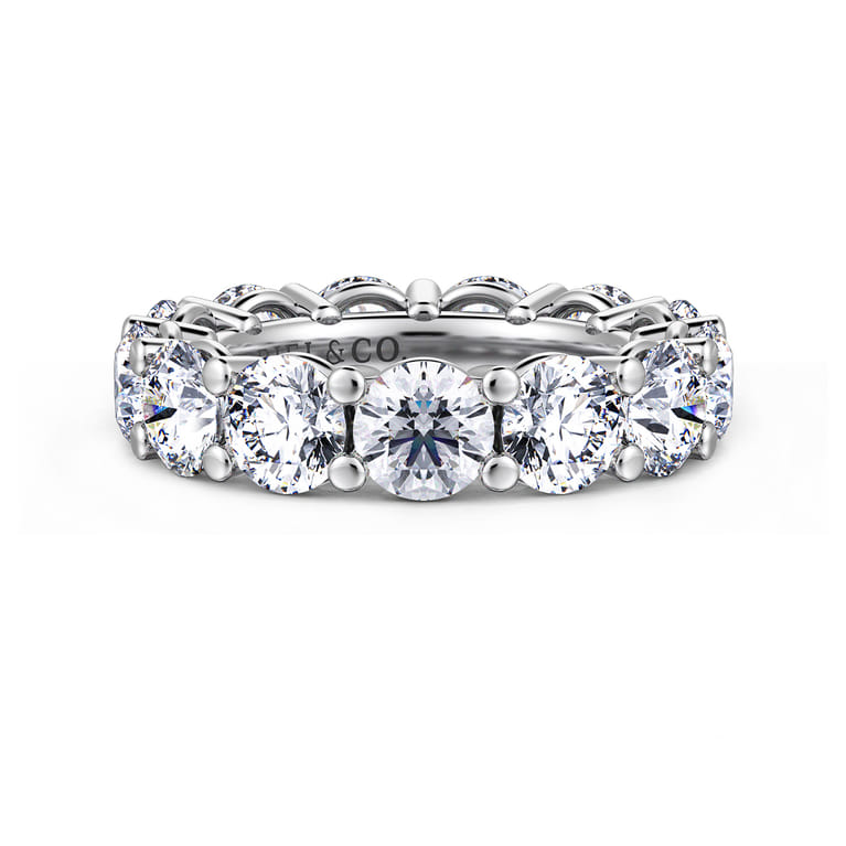 Eternity Band Wedding Ring in 14k White Gold with Round Natural Diamond at Gabriel & Co. - Shot 1