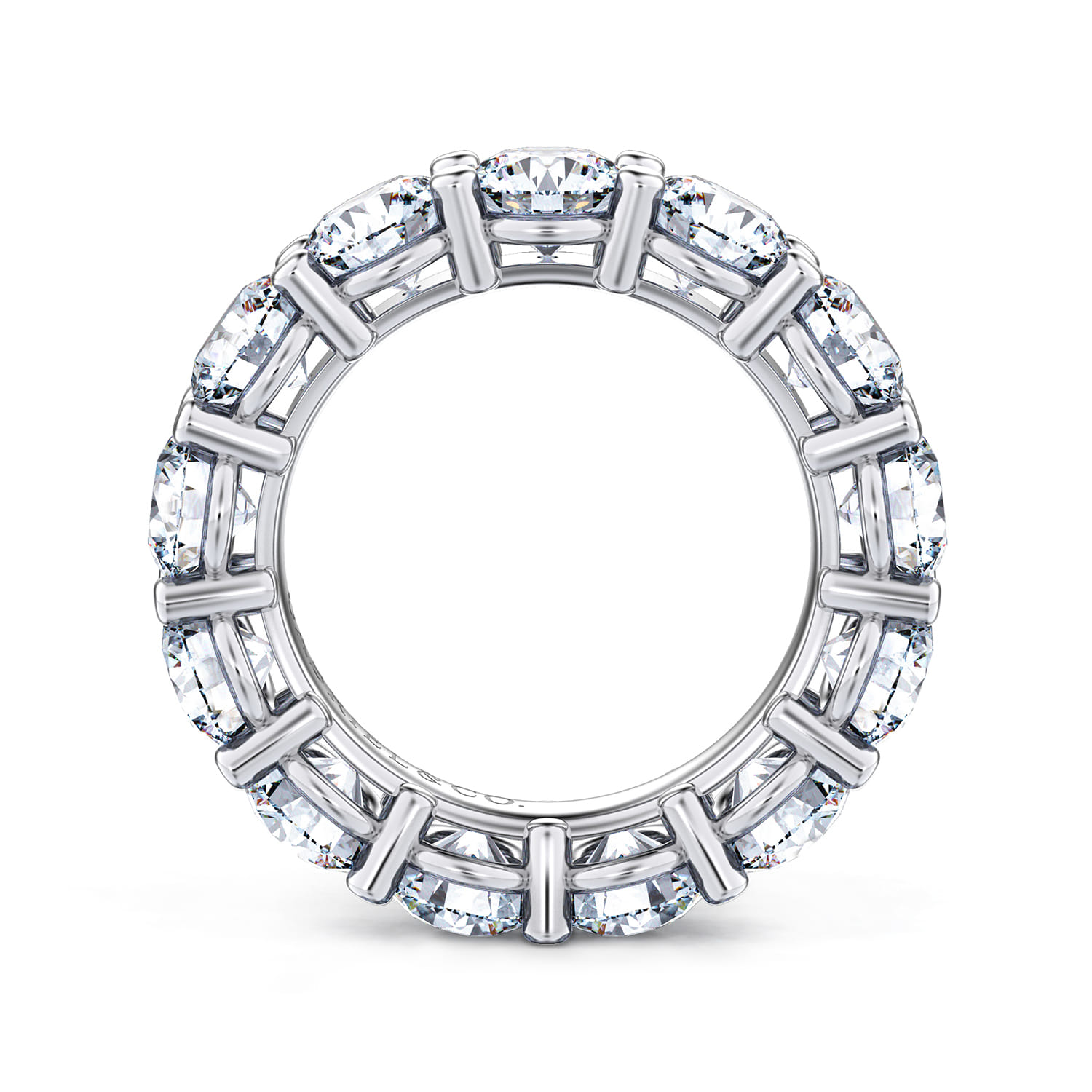 Eternity Band Wedding Ring in 14k White Gold with Round Natural Diamond at Gabriel & Co. - Shot 2