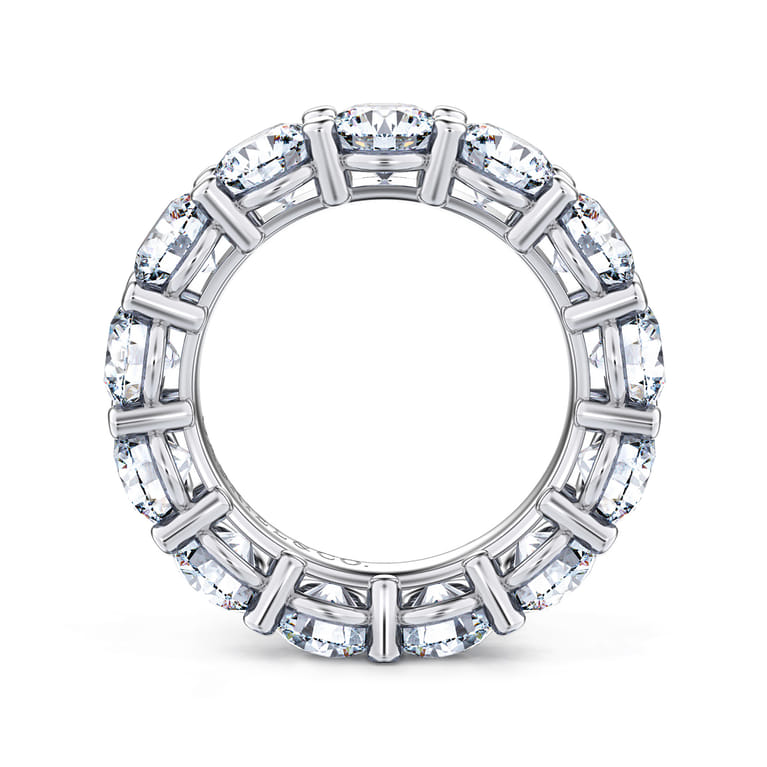 Eternity Band Wedding Ring in 14k White Gold with Round Natural Diamond at Gabriel & Co. - Shot 2