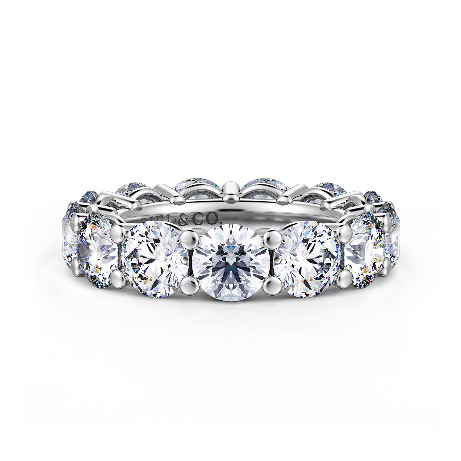 Eternity Band Wedding Ring in 14k White Gold with Round Natural Diamond at Gabriel & Co. - Shot 1