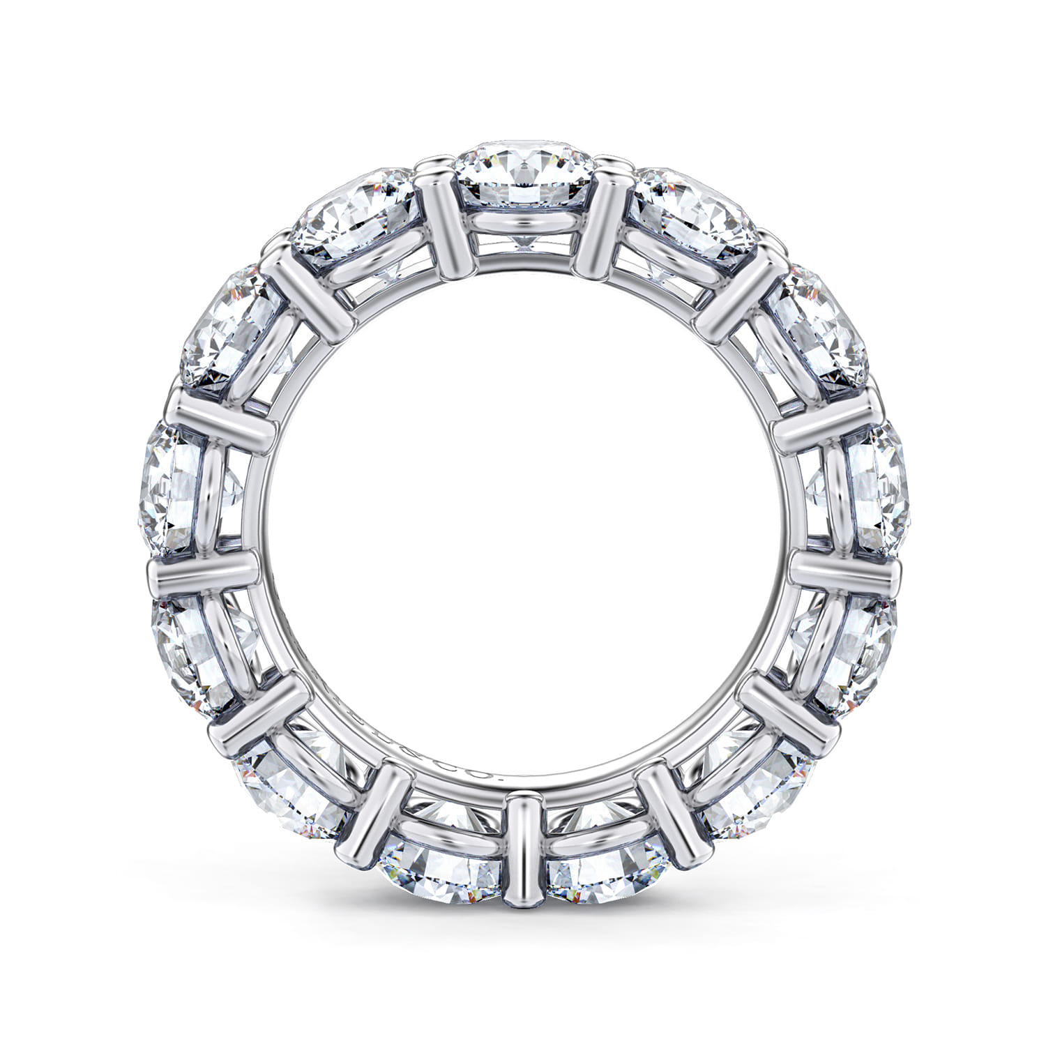 Eternity Band Wedding Ring in 14k White Gold with Round Natural Diamond at Gabriel & Co. - Shot 2