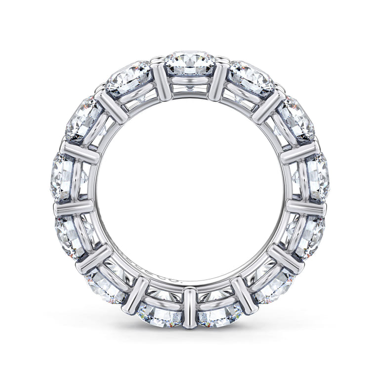 Eternity Band Wedding Ring in 14k White Gold with Round Natural Diamond at Gabriel & Co. - Shot 2