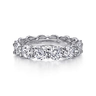 Basque - 14K White Gold Shared Prong Diamond Eternity Band