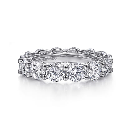Basque - 14K White Gold Shared Prong Diamond Eternity Band