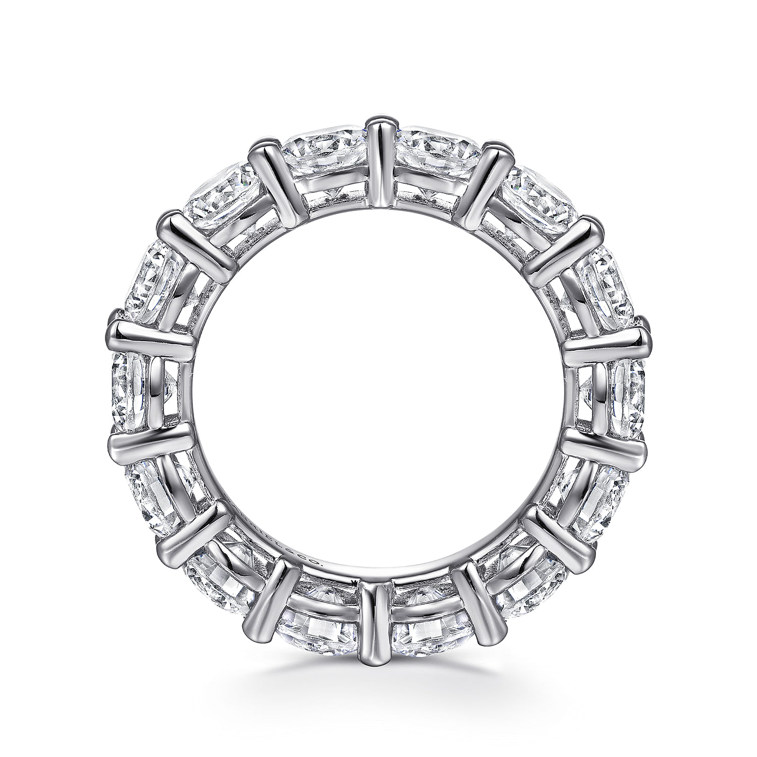Eternity Band Wedding Ring in 14k White Gold with Round Natural Diamond at Gabriel & Co. - Shot 2