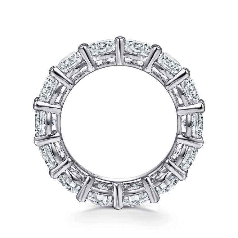 Eternity Band Wedding Ring in 14k White Gold with Round Natural Diamond at Gabriel & Co. - Shot 2