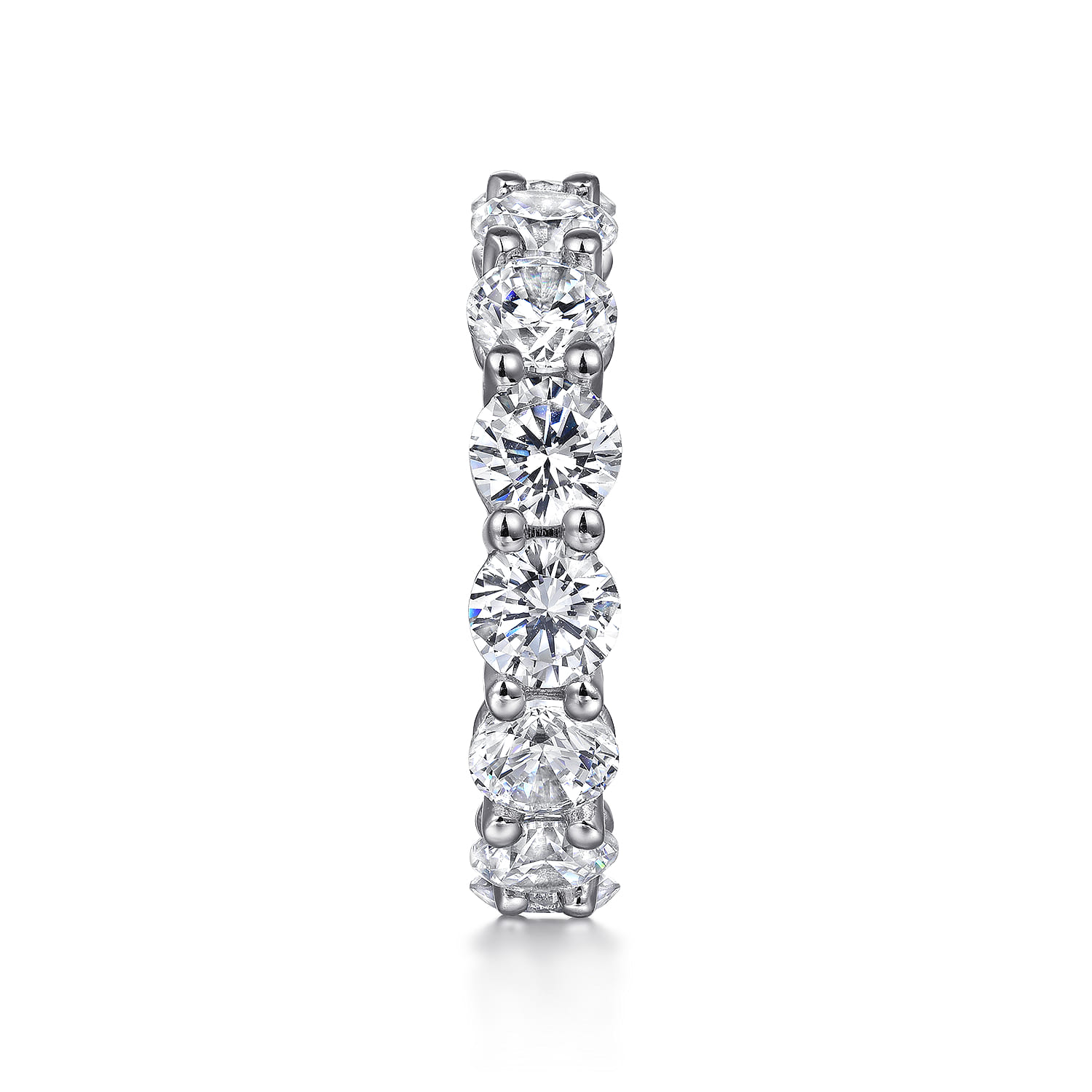 Eternity Band Wedding Ring in 14k White Gold with Round Natural Diamond at Gabriel & Co. - Shot 4