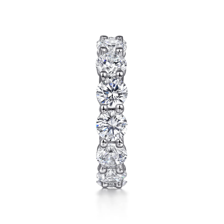 Eternity Band Wedding Ring in 14k White Gold with Round Natural Diamond at Gabriel & Co. - Shot 4