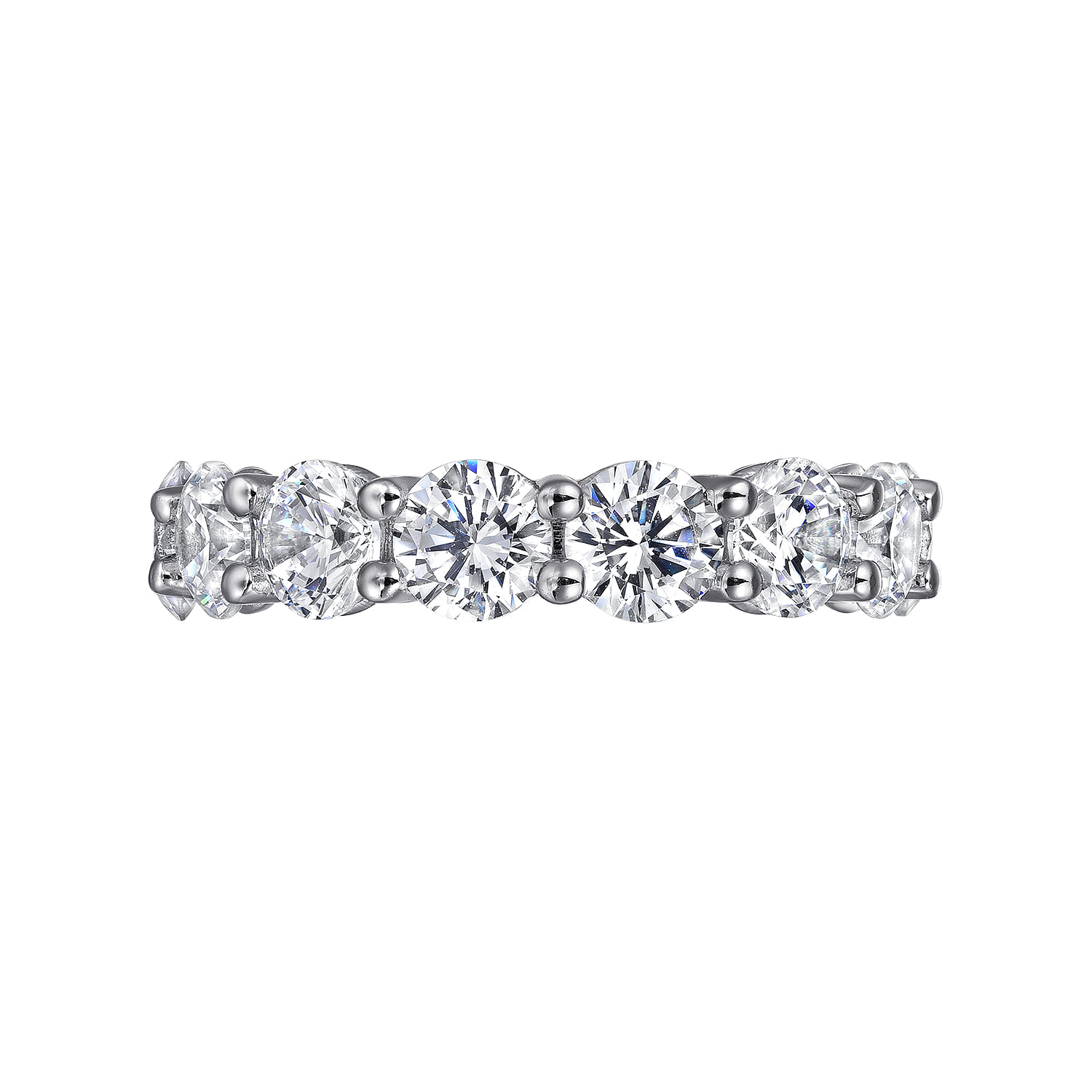 Eternity Band Wedding Ring in 14k White Gold with Round Natural Diamond at Gabriel & Co. - Shot 5