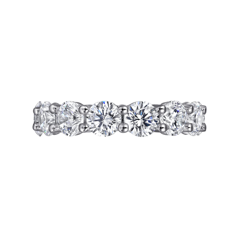 Eternity Band Wedding Ring in 14k White Gold with Round Natural Diamond at Gabriel & Co. - Shot 5