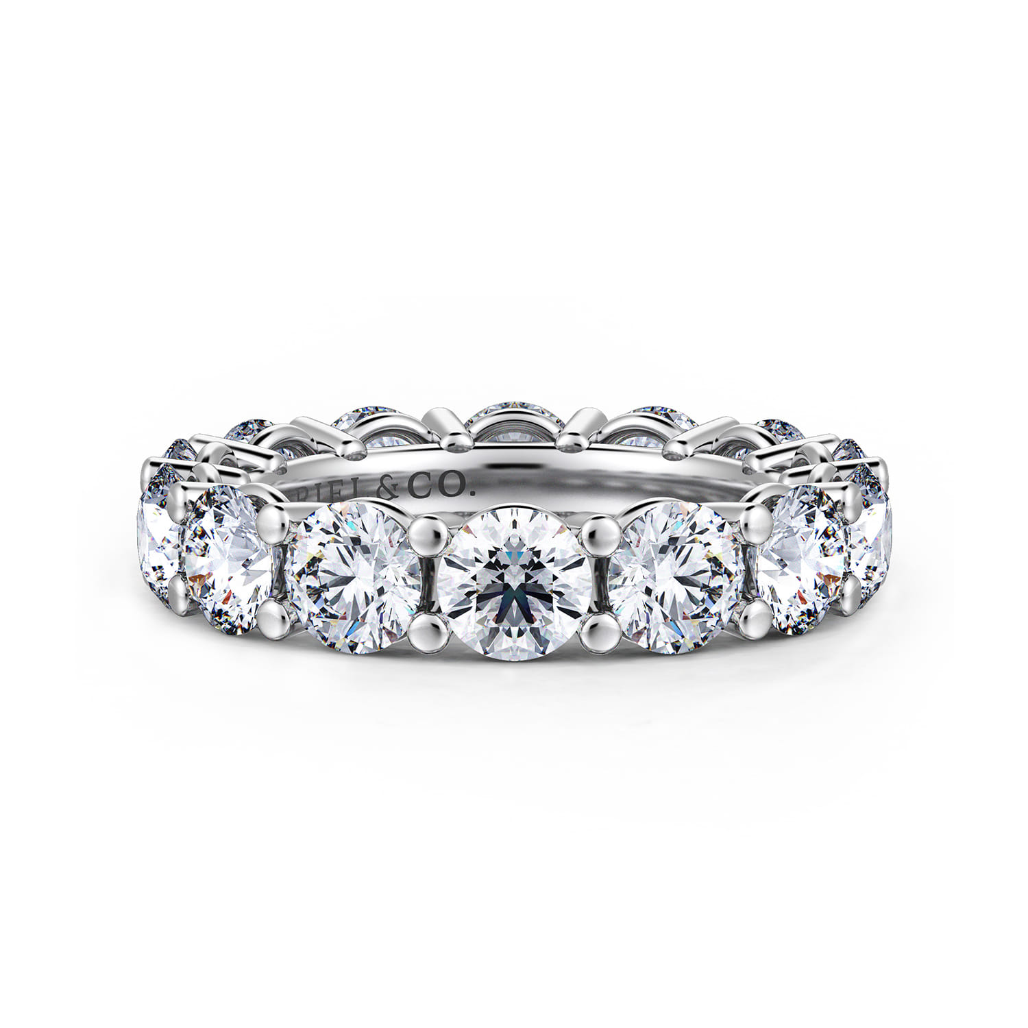 Eternity Band Wedding Ring in 14k White Gold with Round Natural Diamond at Gabriel & Co. - Shot 1