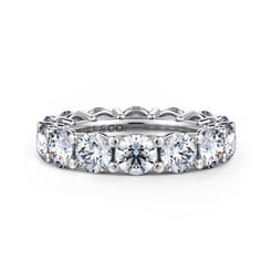 Basque - 14K White Gold Shared Prong Diamond Eternity Band