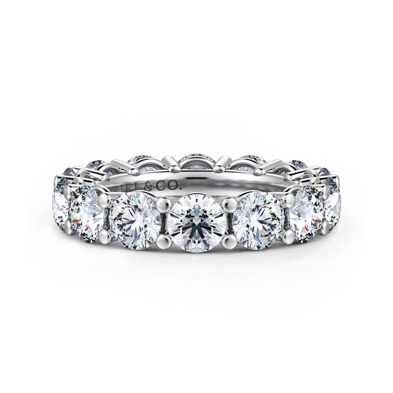 Eternity Band Wedding Ring in 14k White Gold with Round Natural Diamond at Gabriel & Co. - Shot 1
