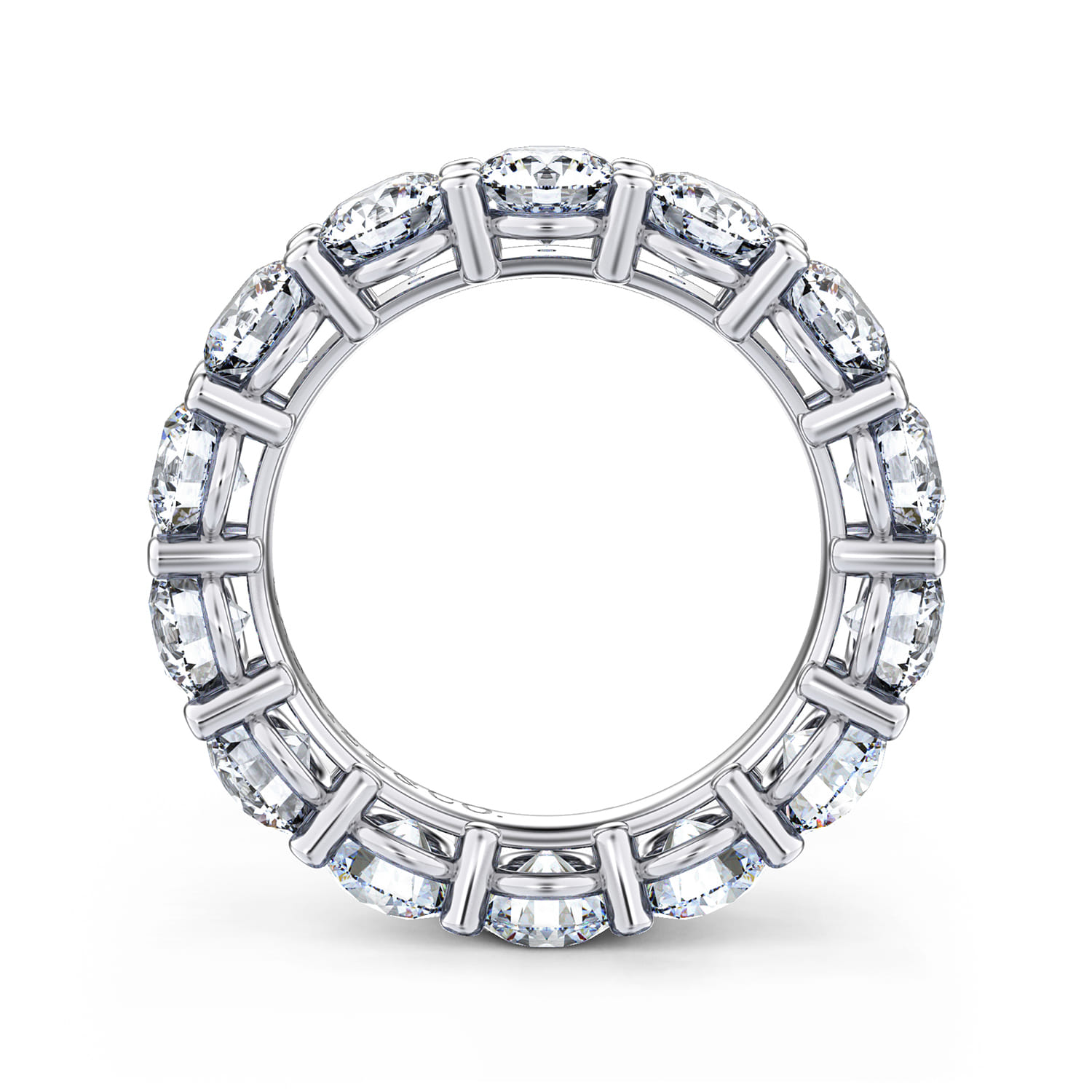 Eternity Band Wedding Ring in 14k White Gold with Round Natural Diamond at Gabriel & Co. - Shot 2