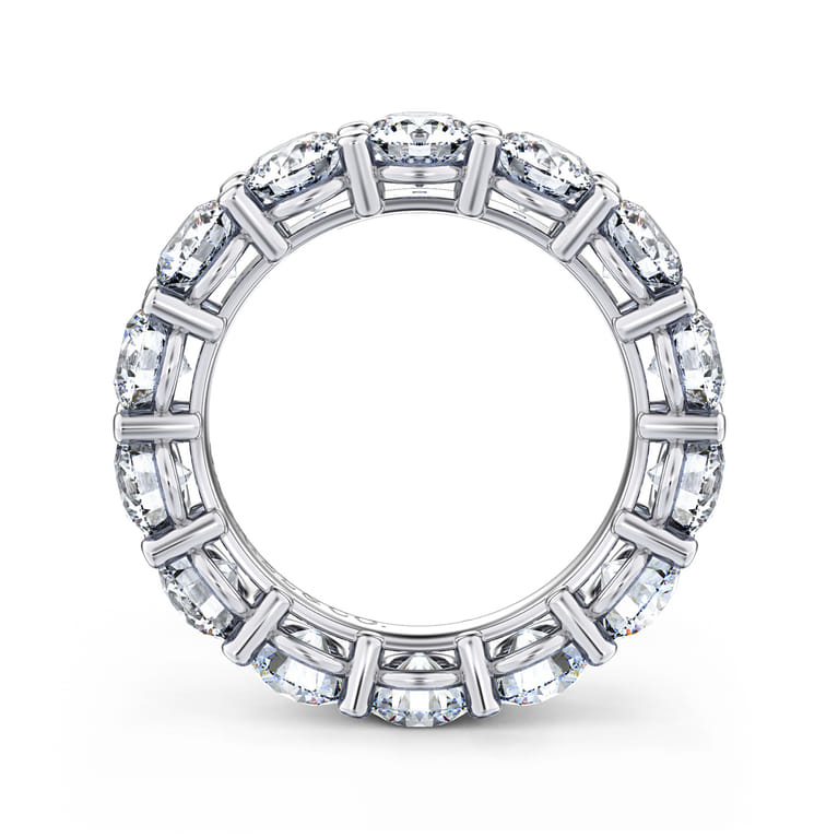 Eternity Band Wedding Ring in 14k White Gold with Round Natural Diamond at Gabriel & Co. - Shot 2
