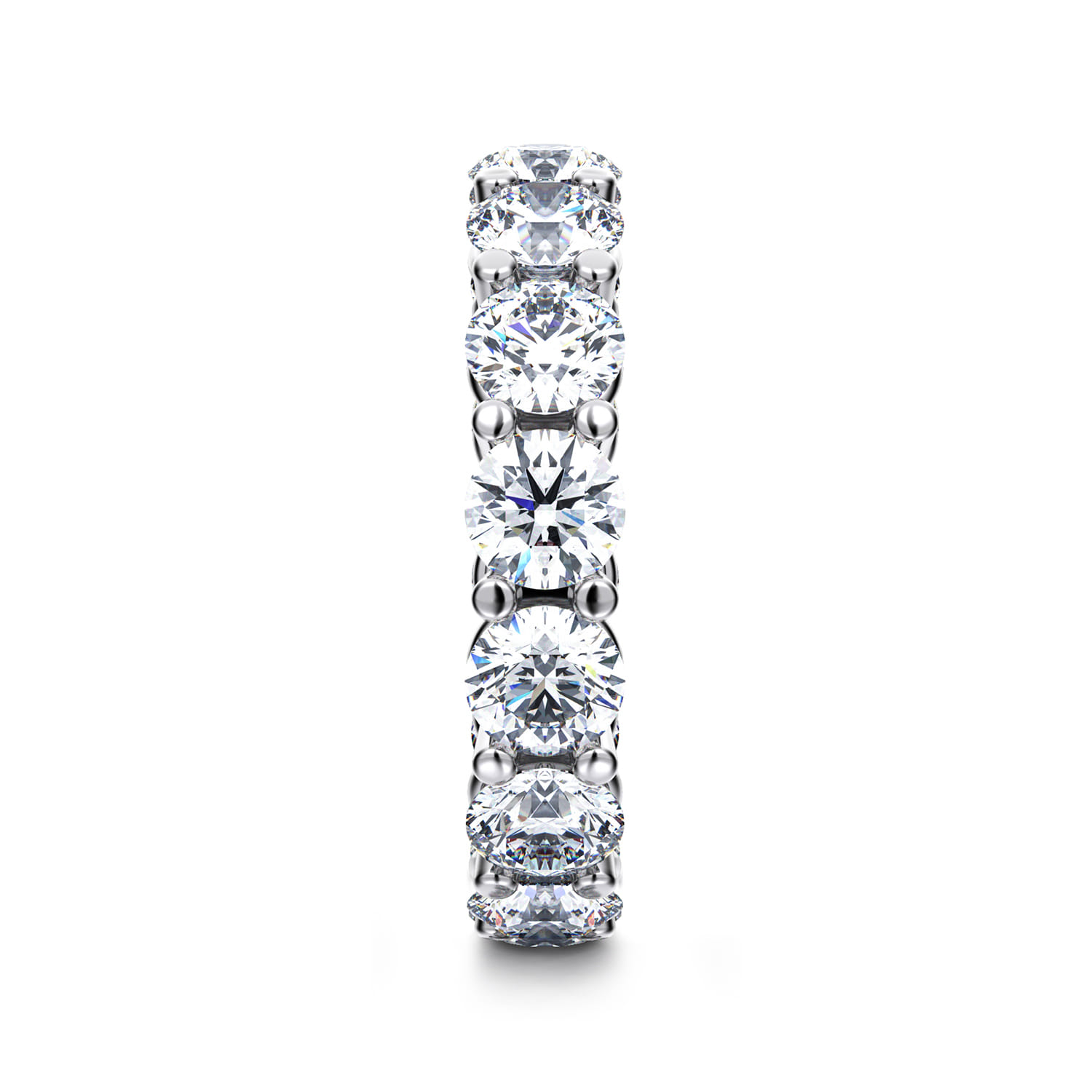 Eternity Band Wedding Ring in 14k White Gold with Round Natural Diamond at Gabriel & Co. - Shot 4