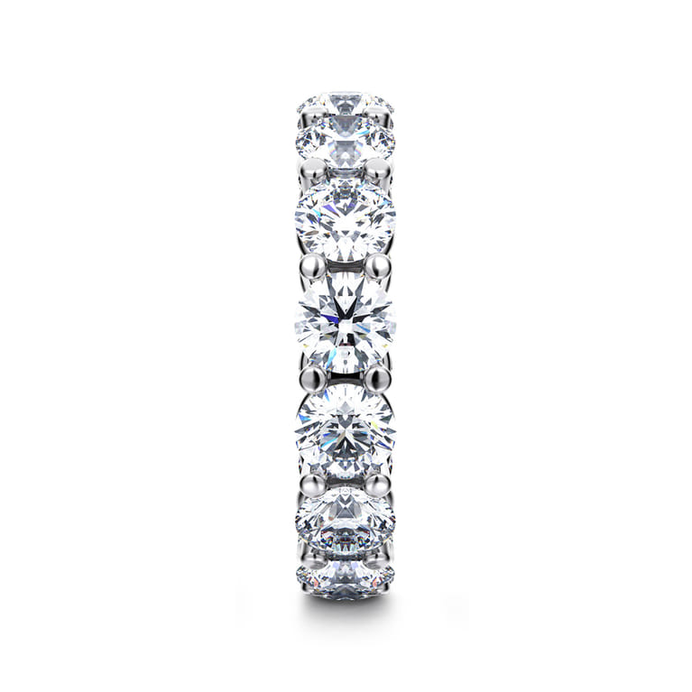 Eternity Band Wedding Ring in 14k White Gold with Round Natural Diamond at Gabriel & Co. - Shot 4