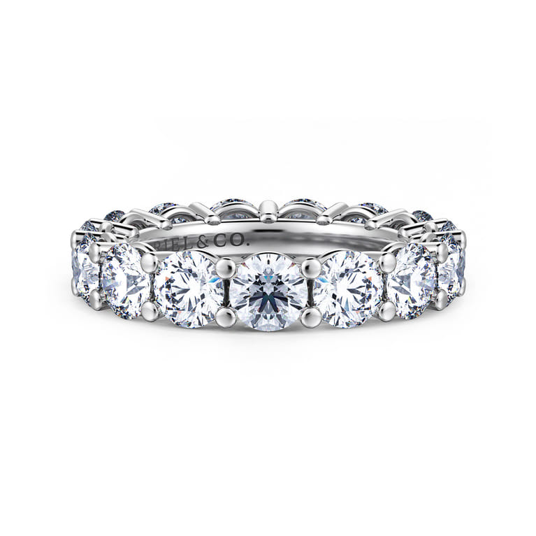 Eternity Band Wedding Ring in 14k White Gold with Round Natural Diamond at Gabriel & Co. - Shot 1
