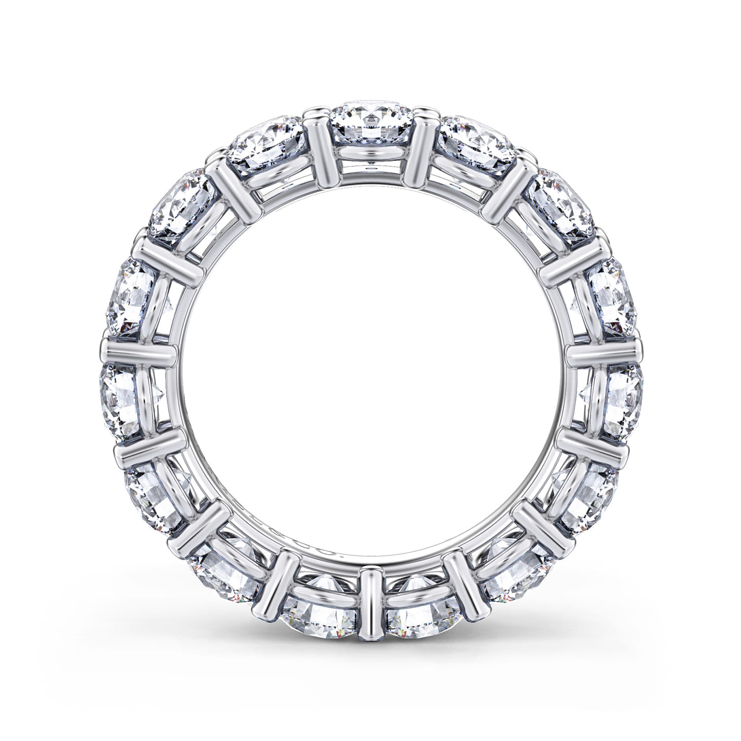 Eternity Band Wedding Ring in 14k White Gold with Round Natural Diamond at Gabriel & Co. - Shot 2