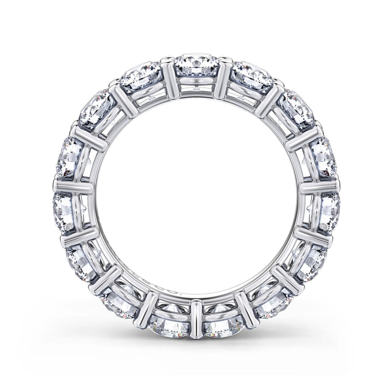 Eternity Band Wedding Ring in 14k White Gold with Round Natural Diamond at Gabriel & Co. - Shot 2