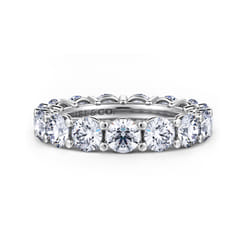 Basque - 14K White Gold Shared Prong Diamond Eternity Band