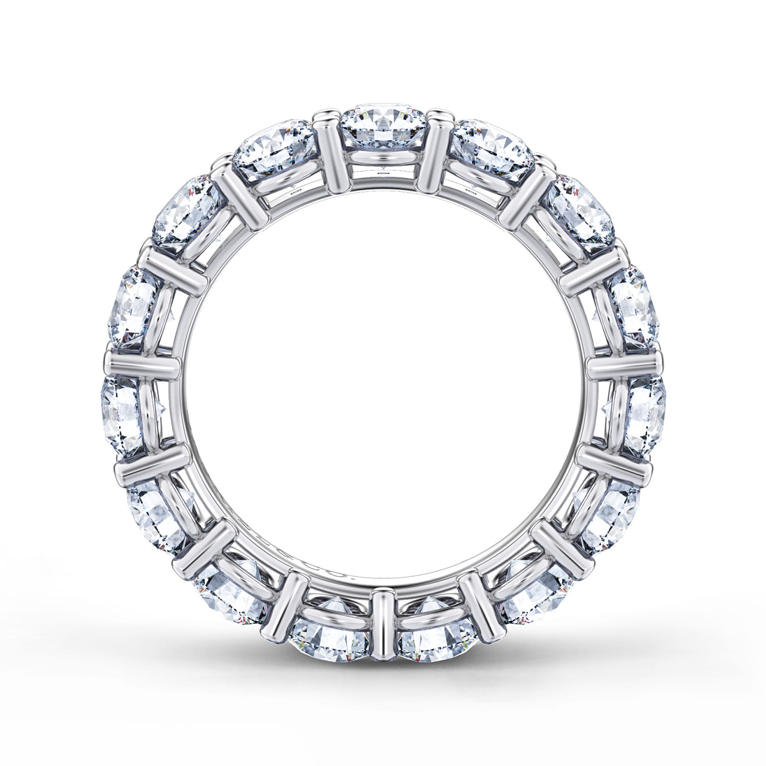 Eternity Band Wedding Ring in 14k White Gold with Round Natural Diamond at Gabriel & Co. - Shot 2
