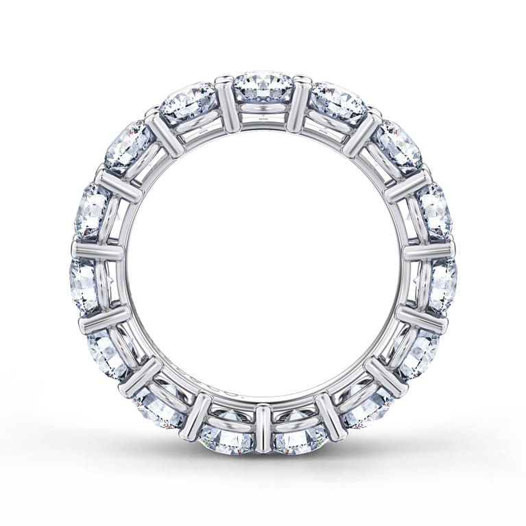 Eternity Band Wedding Ring in 14k White Gold with Round Natural Diamond at Gabriel & Co. - Shot 2