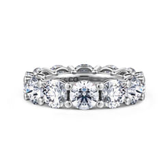 14K White Gold Shared Prong Diamond Eternity Band