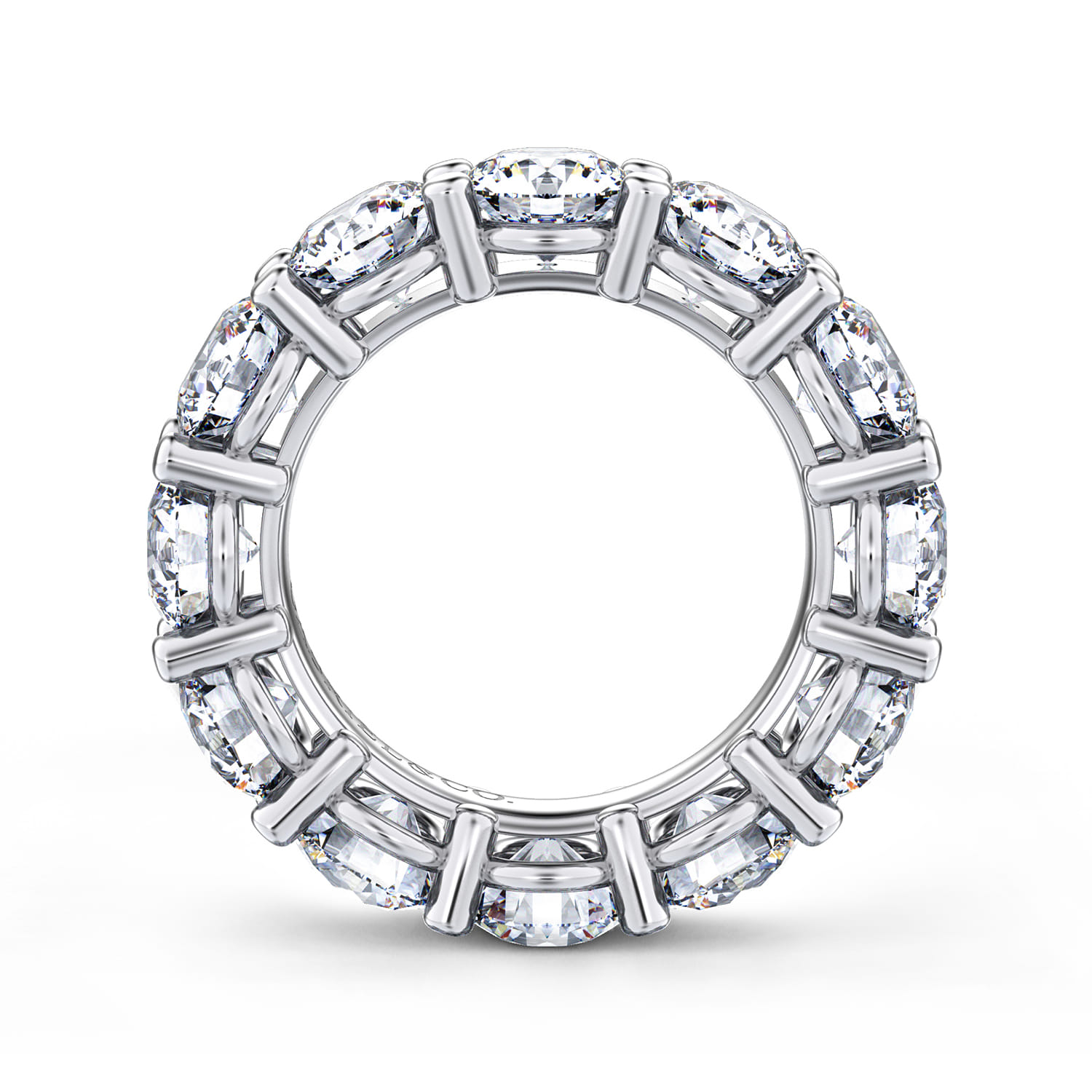 Eternity Band Wedding Ring in 14k White Gold with Round Natural Diamond at Gabriel & Co. - Shot 2
