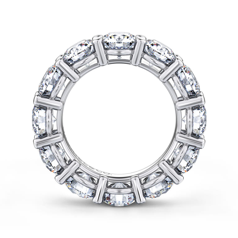 Eternity Band Wedding Ring in 14k White Gold with Round Natural Diamond at Gabriel & Co. - Shot 2