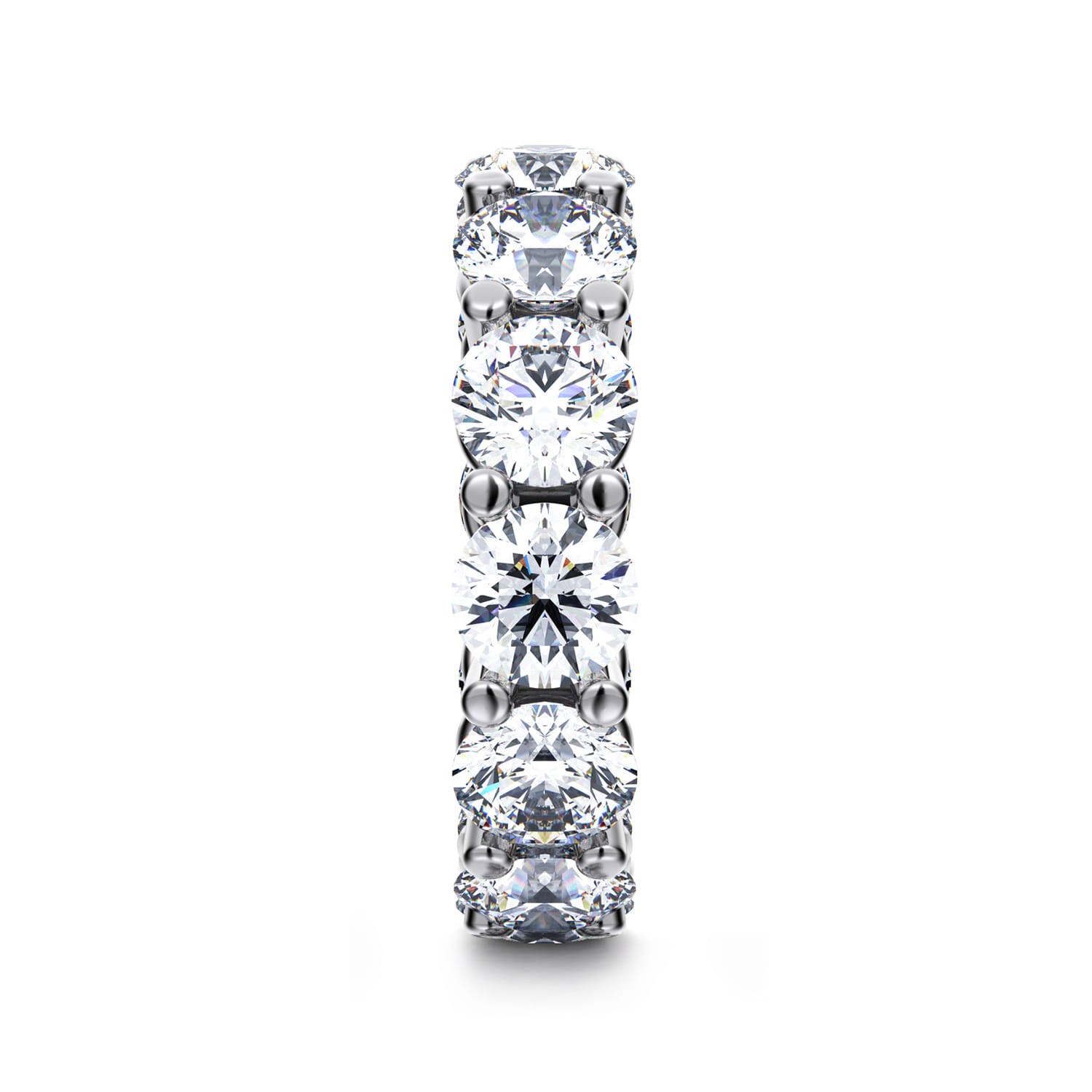 Eternity Band Wedding Ring in 14k White Gold with Round Natural Diamond at Gabriel & Co. - Shot 4