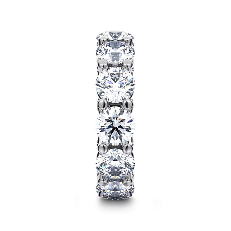 Eternity Band Wedding Ring in 14k White Gold with Round Natural Diamond at Gabriel & Co. - Shot 4
